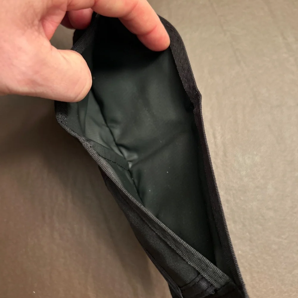 Vintage adidas spell out black Velcro wallet. Euc